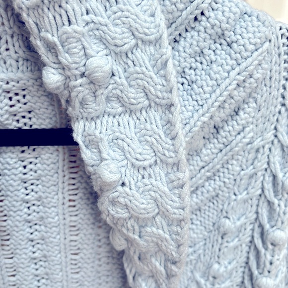 City DKNY light blue/grey cable knit open cardigan cropped. No closure. - Picture 3 of 5